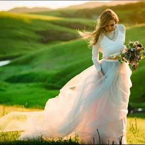 Gorgeous custom Monique Lhuillier tulle skirt